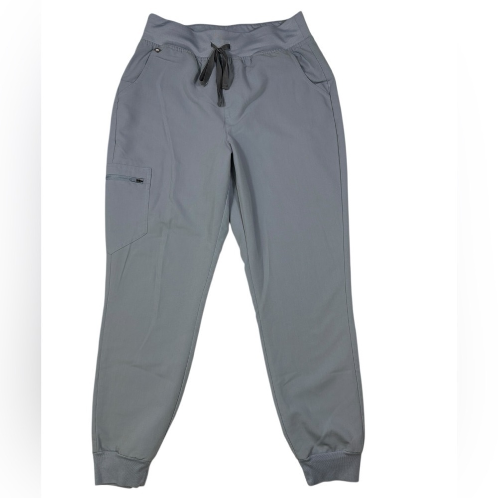 FIGS Women’s High Waist Zamora Jogger Scrub Pants in Light Gray | Size Medium - Picture 2 of 10